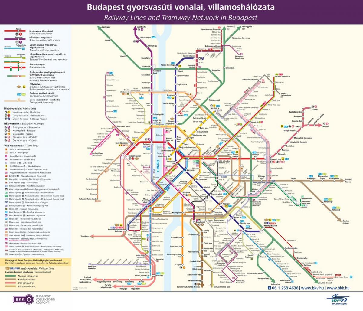 budapest giao thông công cộng bản đồ