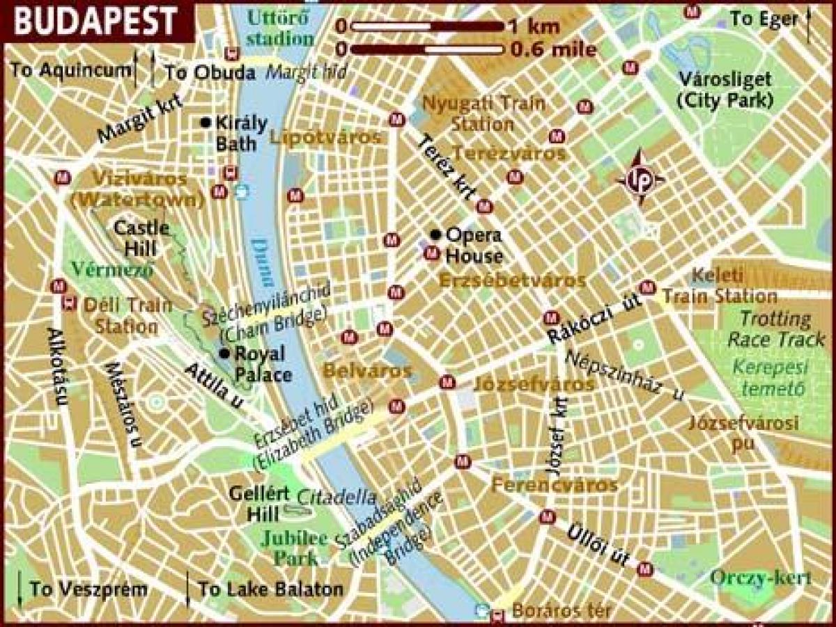 bản đồ thành phố của budapest hungary
