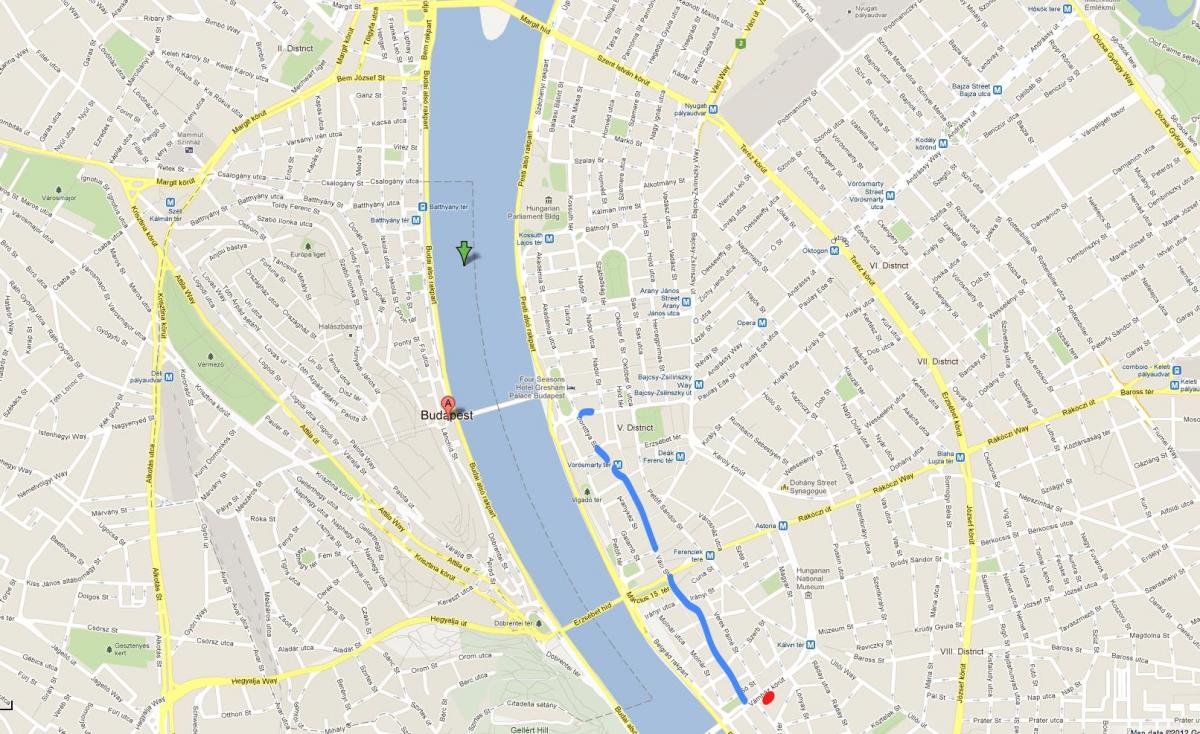 bản đồ của đường phố vaci budapest
