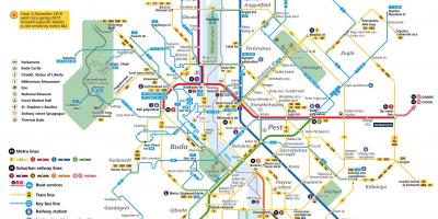 Bản đồ của giao thông công cộng budapest