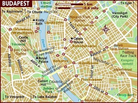 bản đồ thành phố của budapest hungary