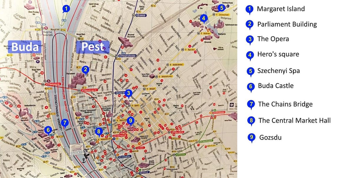 lâu đài đồi budapest bản đồ