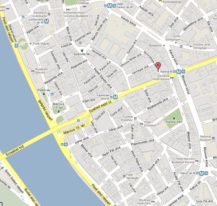 bản đồ của budapest ký túc xá