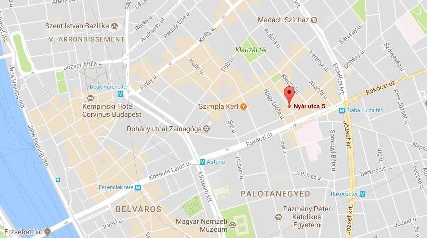 bản đồ của budapest khu đèn đỏ