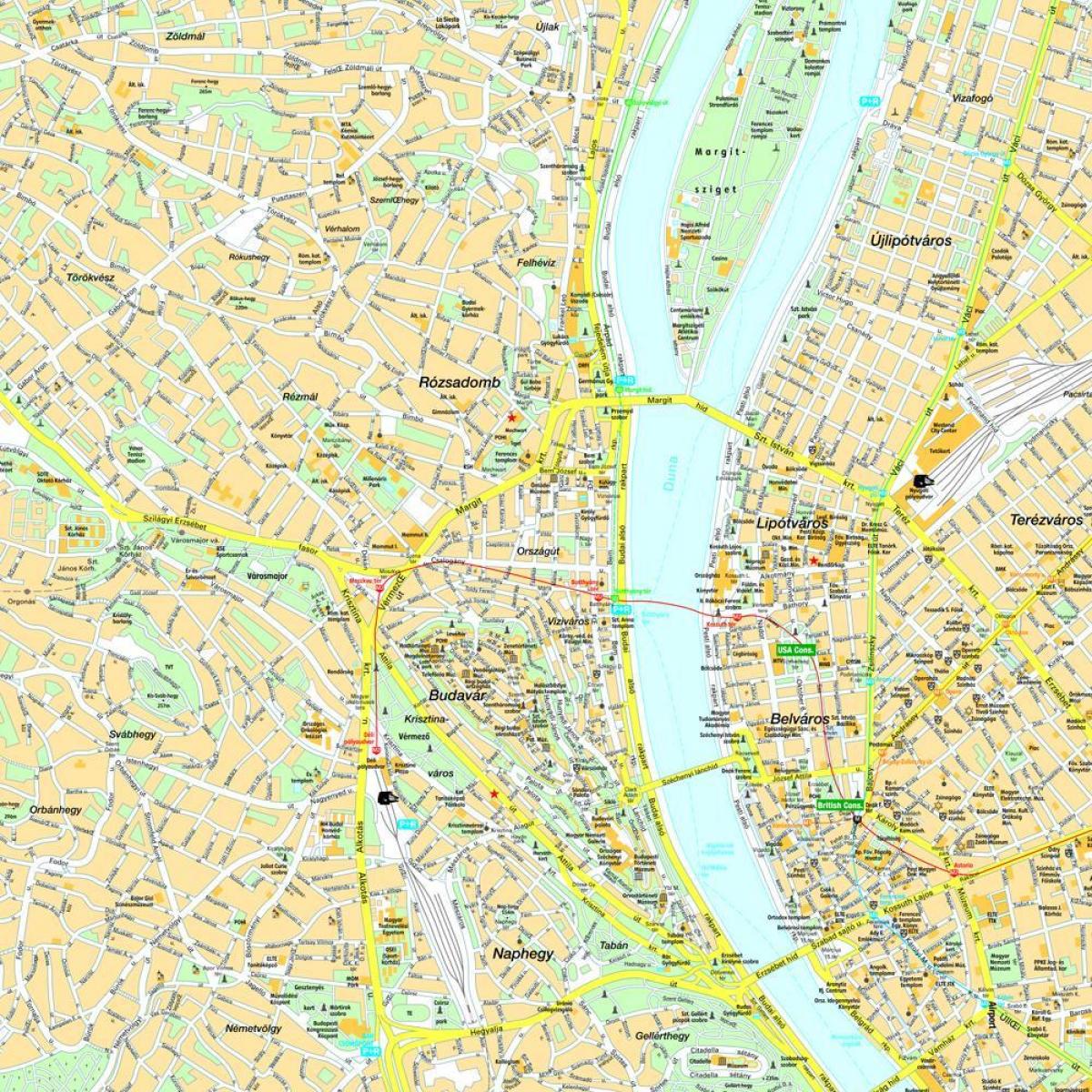 bản đồ của budapest và khu vực xung quanh