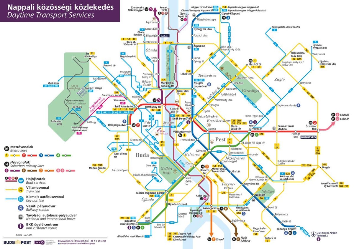 bản đồ của budapest phà