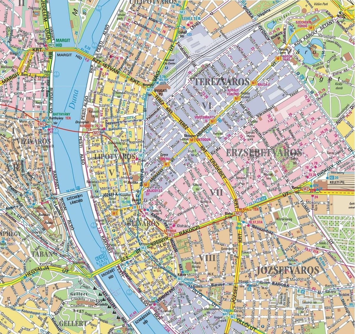 bản đồ của quận ở budapest