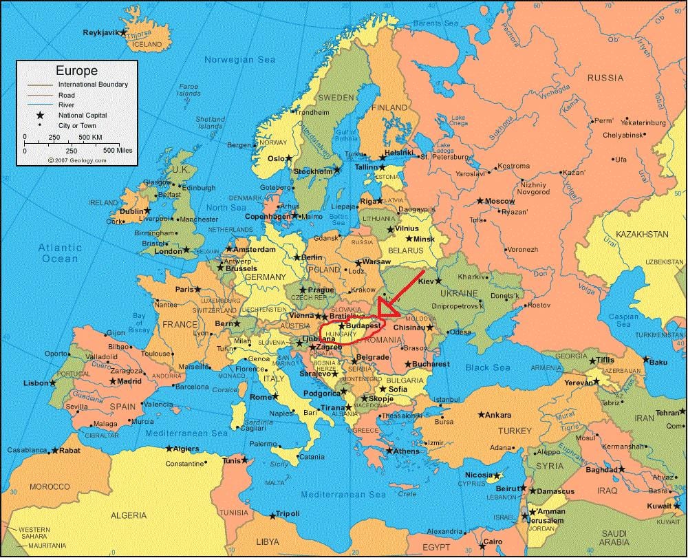 budapest vị trí bản đồ