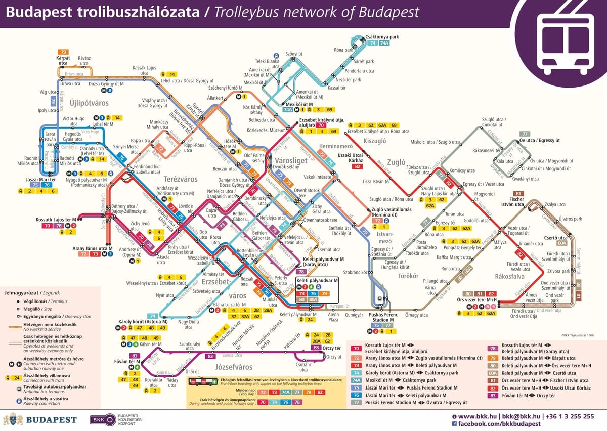 bản đồ của budapest xe điện