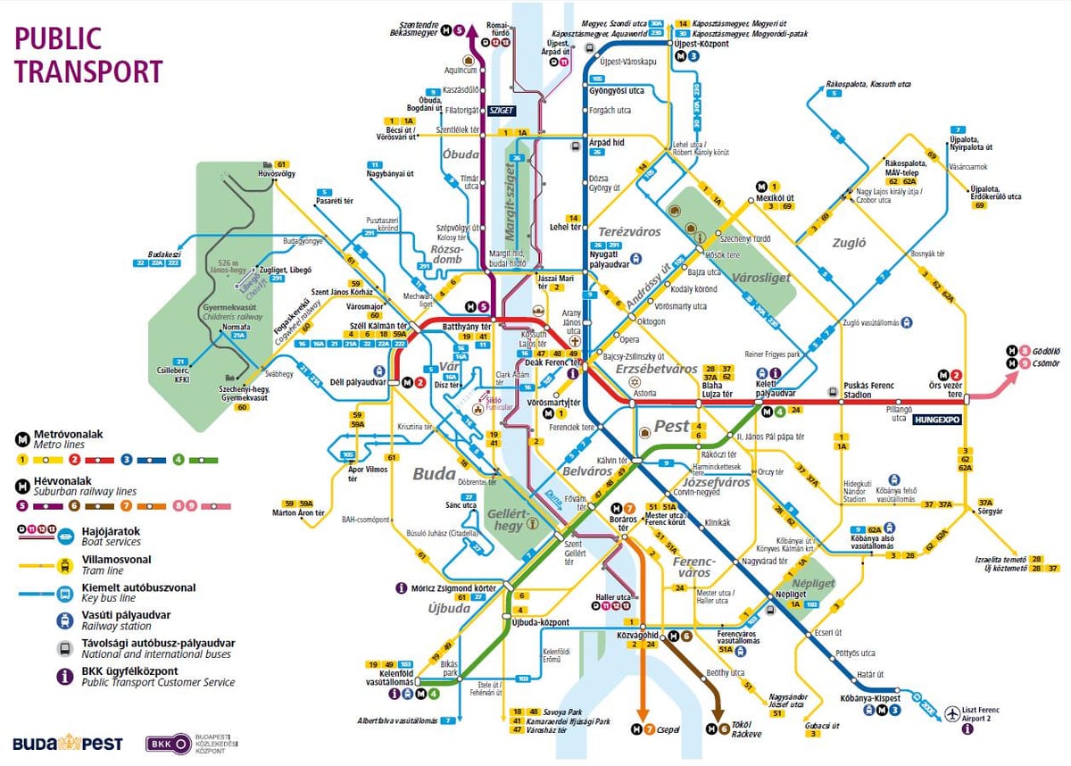 budapest xe buýt bản đồ