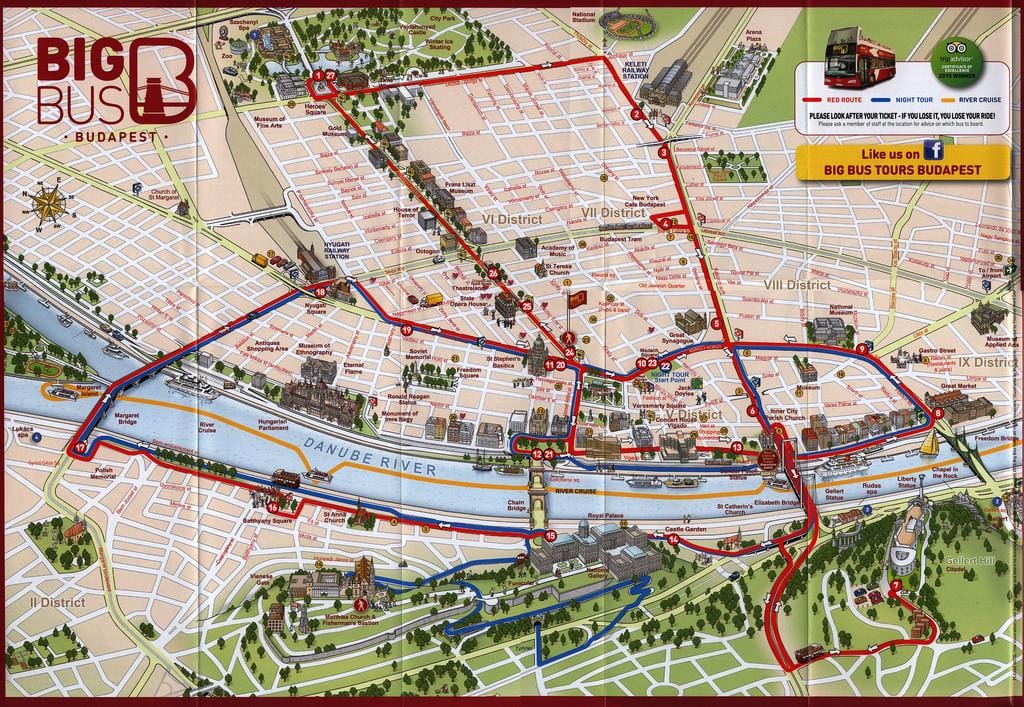 xe buýt lớn du lịch budapest bản đồ