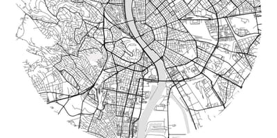 Bản đồ của budapest nghệ thuật đường phố