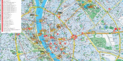 Budapest thành phố, bản đồ du lịch