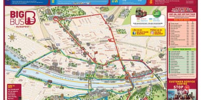 Budapest xe buýt lớn bản đồ du lịch