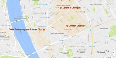 Bản đồ của deak vuông budapest